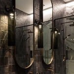 Art Glass Wall Sconce with Dual Mounting, Mouthblown Glass, Gold, Black, or Sand Nickel