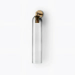 Art Glass Wall Sconce with Dual Mounting, Mouthblown Glass, Gold, Black, or Sand Nickel