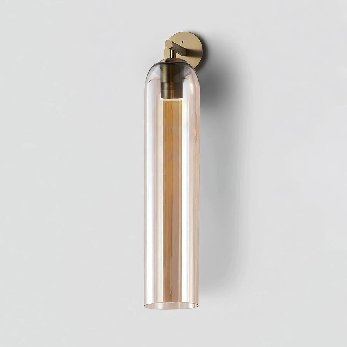 Art Glass Wall Sconce with Dual Mounting, Mouthblown Glass, Gold, Black, or Sand Nickel