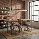 Linear Glass Chandelier with Integrated LED – Modern Kitchen Island Lighting