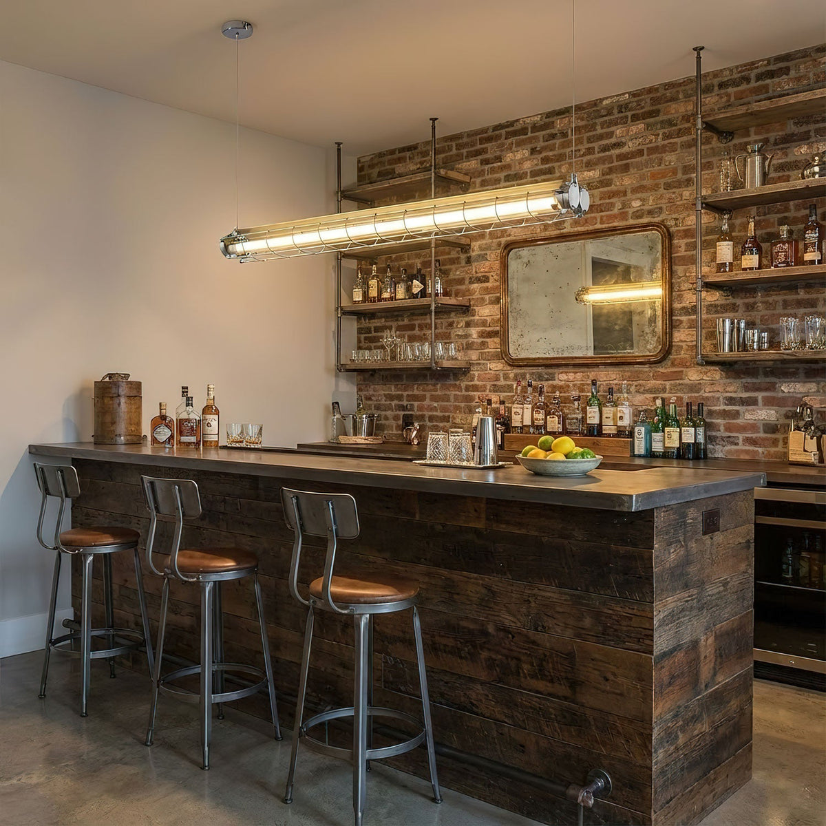 Linear Glass Chandelier with Integrated LED – Modern Kitchen Island Lighting