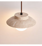 Artisan Arc Wall Sconce with Walnut Arm and Travertine Shade
