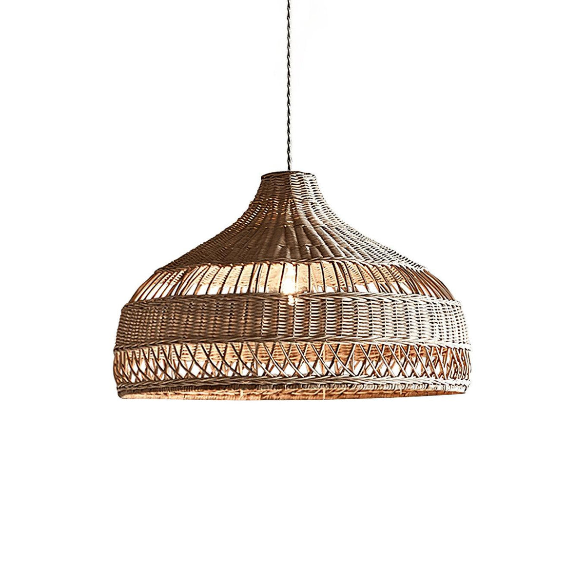 Artisan Rattan Dome Pendant Light – Natural Woven Shade for Modern Interiors