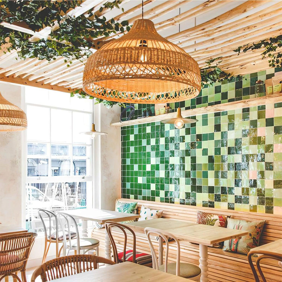 Artisan Rattan Dome Pendant Light – Natural Woven Shade for Modern Interiors