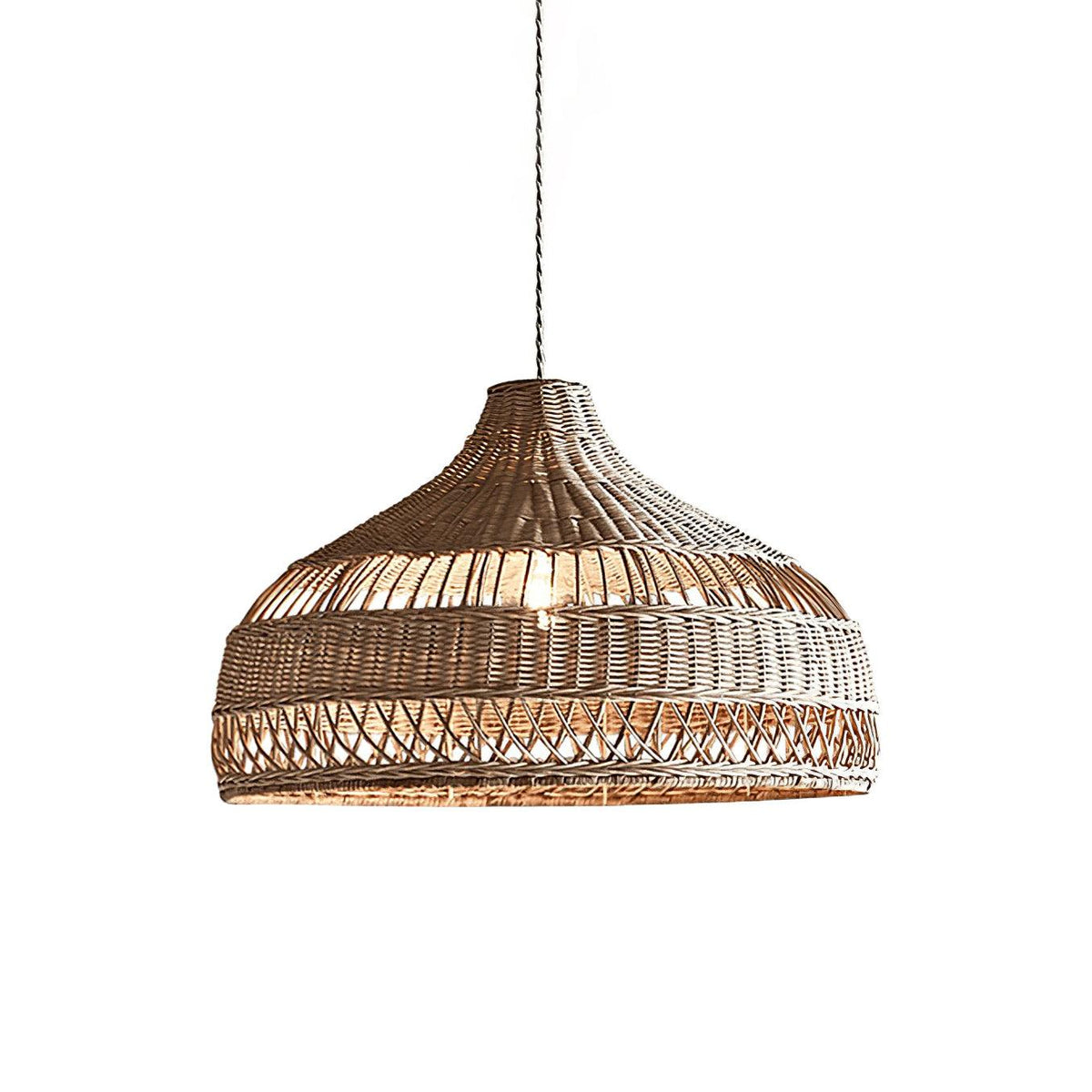 Artisan Rattan Dome Pendant Light – Natural Woven Shade for Modern Interiors