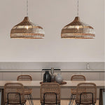 Artisan Rattan Dome Pendant Light – Natural Woven Shade for Modern Interiors