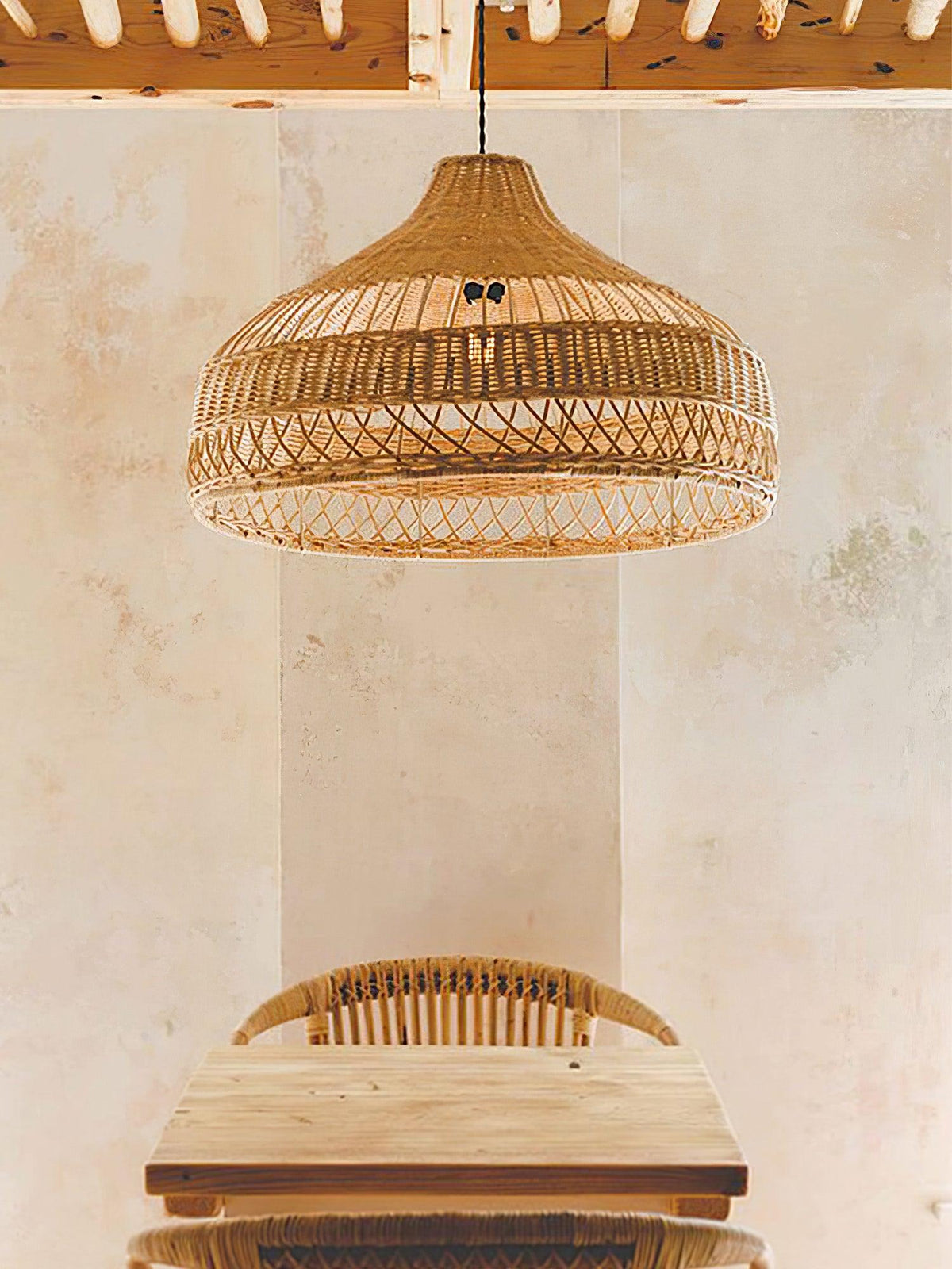 Artisan Rattan Dome Pendant Light – Natural Woven Shade for Modern Interiors
