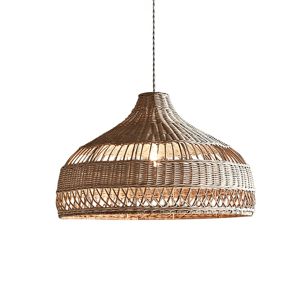 Artisan Rattan Dome Pendant Light – Natural Woven Shade for Modern Interiors