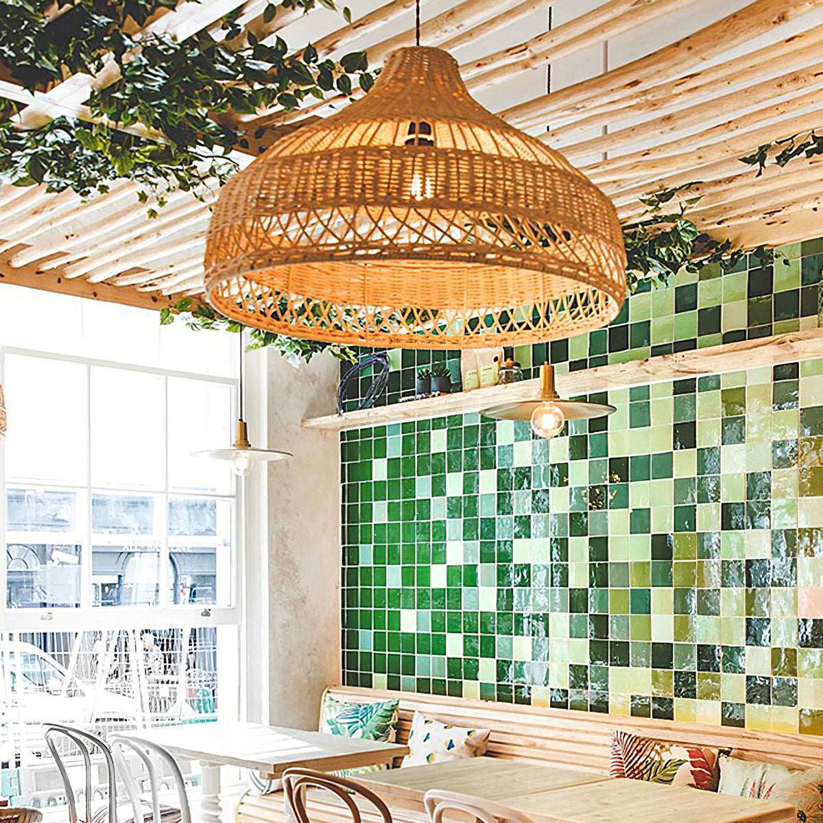 Artisan Rattan Dome Pendant Light – Natural Woven Shade for Modern Interiors