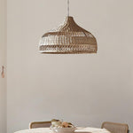Artisan Rattan Dome Pendant Light – Natural Woven Shade for Modern Interiors