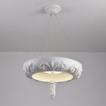 Artisan Carved Plaster Chandelier with Integrated LED – Modern Elegance for Dining and Living Spaces