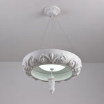 Artisan Carved Plaster Chandelier with Integrated LED – Modern Elegance for Dining and Living Spaces