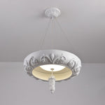 Artisan Carved Plaster Chandelier with Integrated LED – Modern Elegance for Dining and Living Spaces