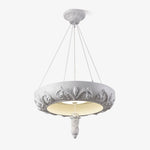 Artisan Carved Plaster Chandelier with Integrated LED – Modern Elegance for Dining and Living Spaces