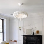 Artisan Carved Plaster Chandelier with Integrated LED – Modern Elegance for Dining and Living Spaces