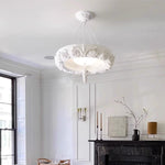 Artisan Carved Plaster Chandelier with Integrated LED – Modern Elegance for Dining and Living Spaces