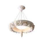 Artisan Carved Plaster Chandelier with Integrated LED – Modern Elegance for Dining and Living Spaces