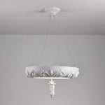 Artisan Carved Plaster Chandelier with Integrated LED – Modern Elegance for Dining and Living Spaces