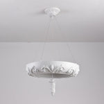 Artisan Carved Plaster Chandelier with Integrated LED – Modern Elegance for Dining and Living Spaces