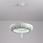 Artisan Carved Plaster Chandelier with Integrated LED – Modern Elegance for Dining and Living Spaces