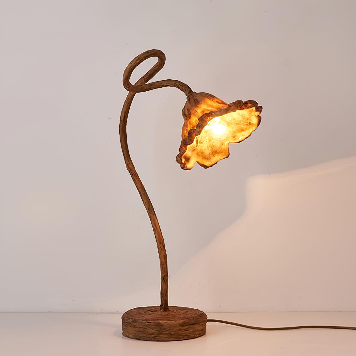 Lotus Leaf Resin Table Lamp with Warm Ambient Glow for Bedside and Living Room