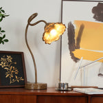 Lotus Leaf Resin Table Lamp with Warm Ambient Glow for Bedside and Living Room