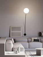 Arvella Arc Wall Sconce in Black with Opal Glass Shade