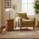 Arvia Table Lamp in Walnut and Brass with Ribbed Glass Shade