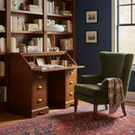Arvia Table Lamp in Walnut and Brass with Ribbed Glass Shade