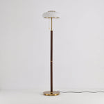 Arvia Floor Lamp – Modern Walnut Wood & Brass Standing Light