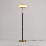 Arvia Floor Lamp – Modern Walnut Wood & Brass Standing Light