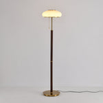Arvia Floor Lamp – Modern Walnut Wood & Brass Standing Light