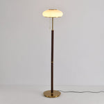 Arvia Floor Lamp – Modern Walnut Wood & Brass Standing Light