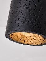 Arvilo Black Travertine Ceiling Lamp with Walnut Mount