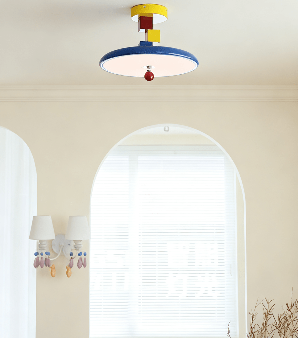 Arvina Block Ceiling Lamp — Modern Memphis-Style LED Flush Mount
