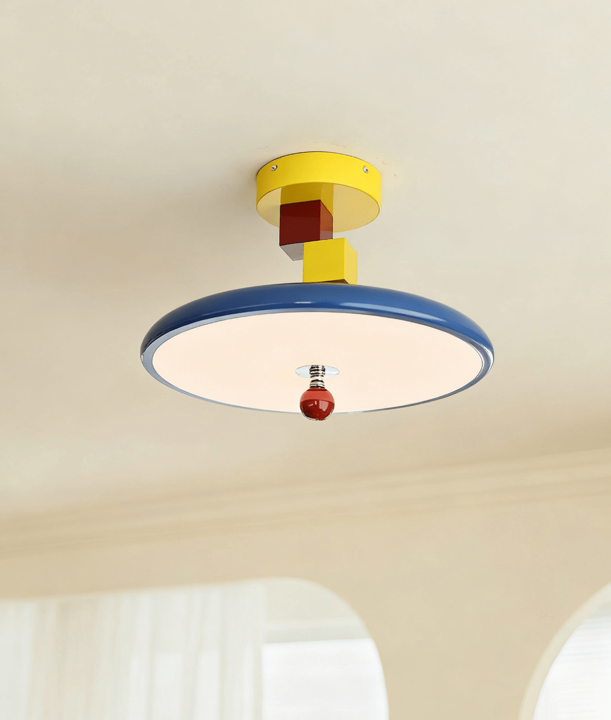 Arvina Block Ceiling Lamp — Modern Memphis-Style LED Flush Mount