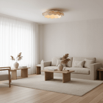 Arwen Fabric Wave Ceiling Light – Modern Flush Mount with Brass Accents