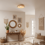 Arwen Fabric Wave Ceiling Light – Modern Flush Mount with Brass Accents