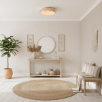 Arwen Fabric Wave Ceiling Light – Modern Flush Mount with Brass Accents