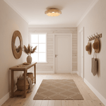 Arwen Fabric Wave Ceiling Light – Modern Flush Mount with Brass Accents