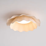 Arwen Fabric Wave Ceiling Light – Modern Flush Mount with Brass Accents