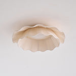 Arwen Fabric Wave Ceiling Light – Modern Flush Mount with Brass Accents