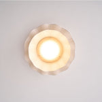 Arwen Fabric Wave Ceiling Light – Modern Flush Mount with Brass Accents