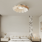 Arwen Fabric Wave Ceiling Light – Modern Flush Mount with Brass Accents