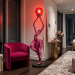 Ascend Grace Sculptural Floor Lamp with Glowing Orb Shade