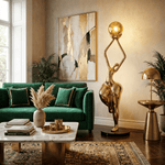 Ascend Grace Sculptural Floor Lamp with Glowing Orb Shade
