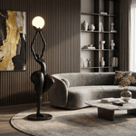 Ascend Grace Sculptural Floor Lamp with Glowing Orb Shade