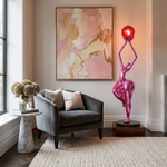 Ascend Grace Sculptural Floor Lamp with Glowing Orb Shade