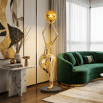 Ascend Grace Sculptural Floor Lamp with Glowing Orb Shade