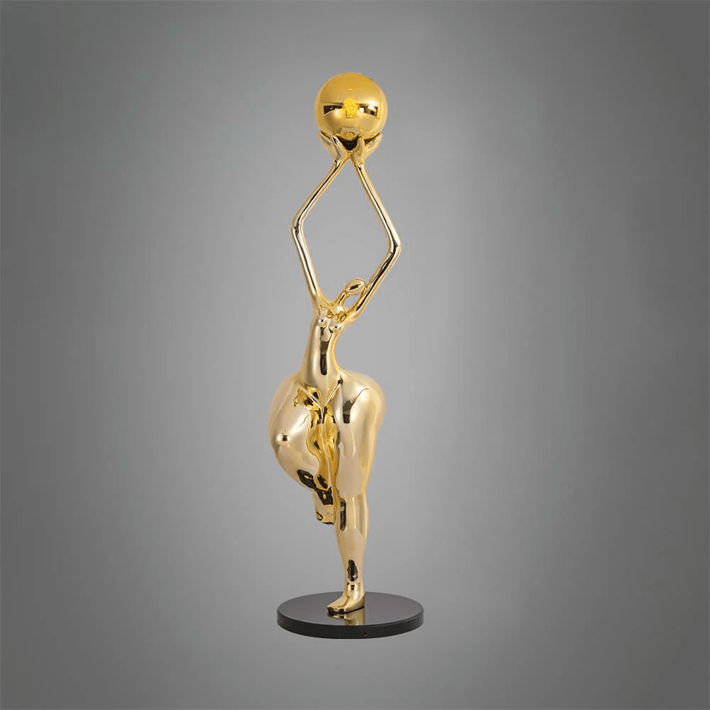 Ascend Grace Sculptural Floor Lamp with Glowing Orb Shade